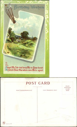 Birthday vintage postcard - , ~