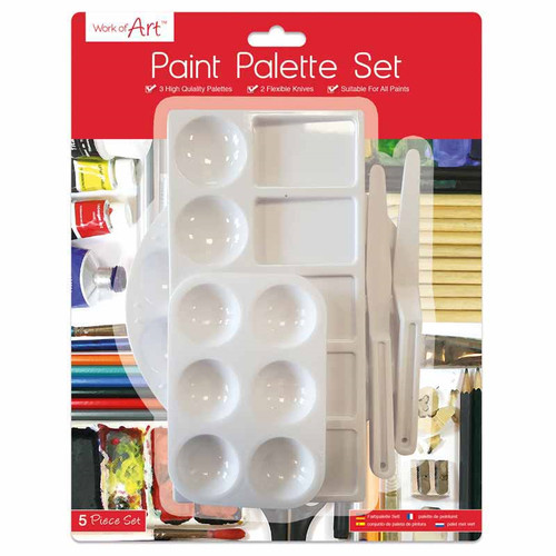 5pc plastic white paint mixing - plastic,