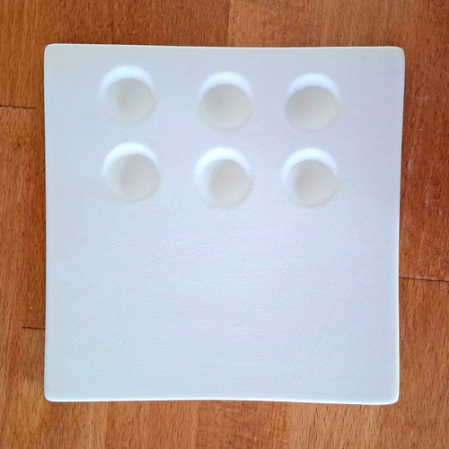 Bisque artist palette - with, 6