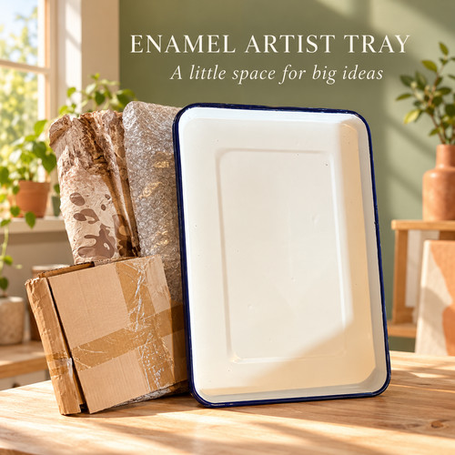 Metal enamel artist palette - enamel,