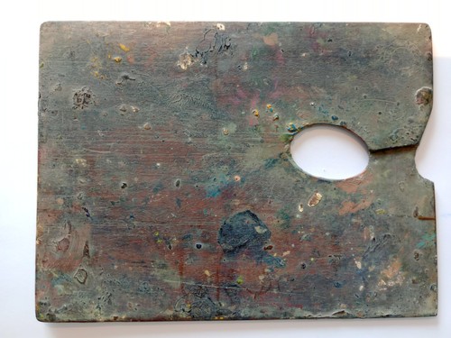Vintage wooden artists palette - vintage,