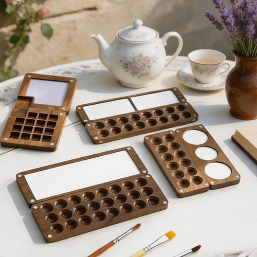 Wooden watercolor palette - wooden,